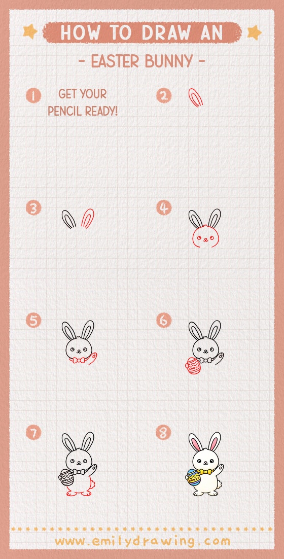 how to draw an easter bunny pinterest pin